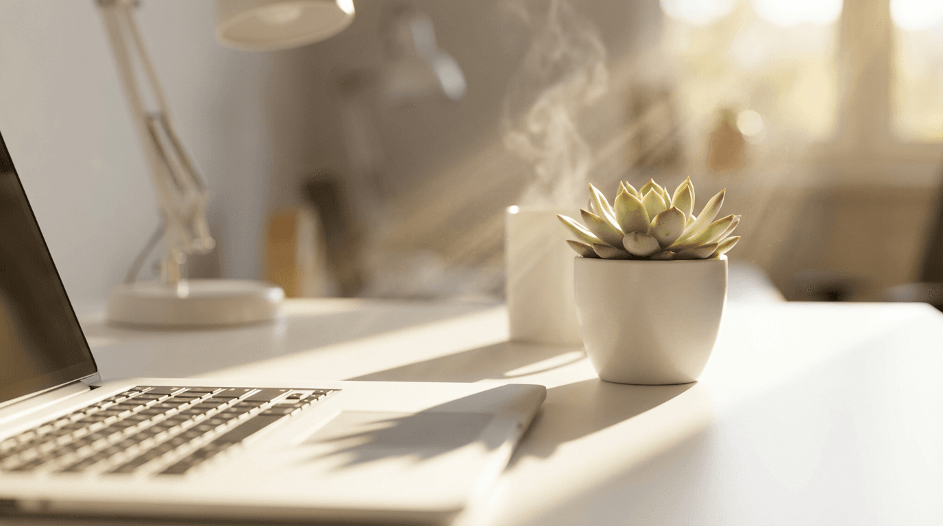 Carol Middleton working at her desk